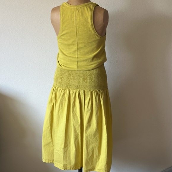 National Ltd sz XS cotton bright yellow tank dress with elastic fold over waist - Picture 5 of 9